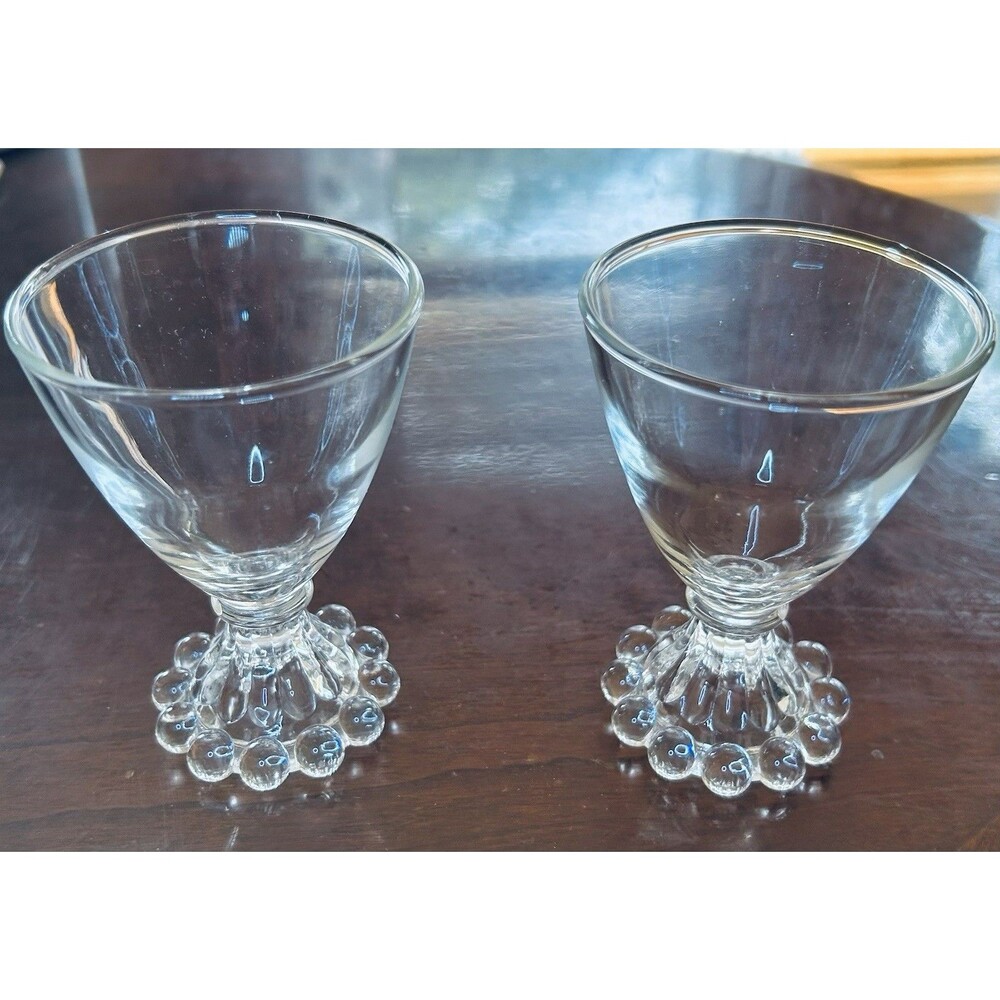 Vintage‎ Anchor Hocking Berwick Boopie Glasses Liqueur Cordial Beaded Bubble 4”